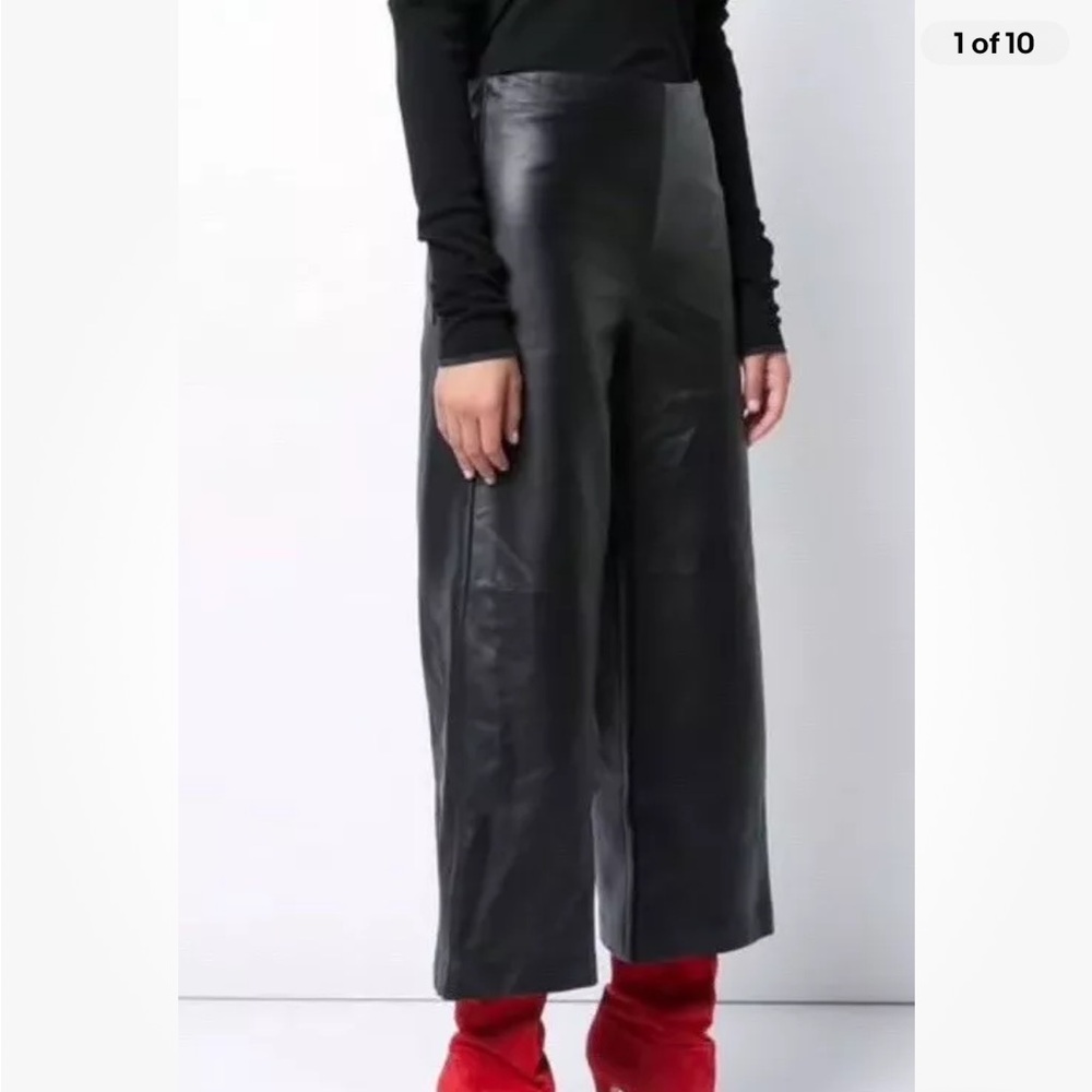 Adam Lippes culottes cropped pants Approximately Size 8 10 Black - Picture 1 of 14